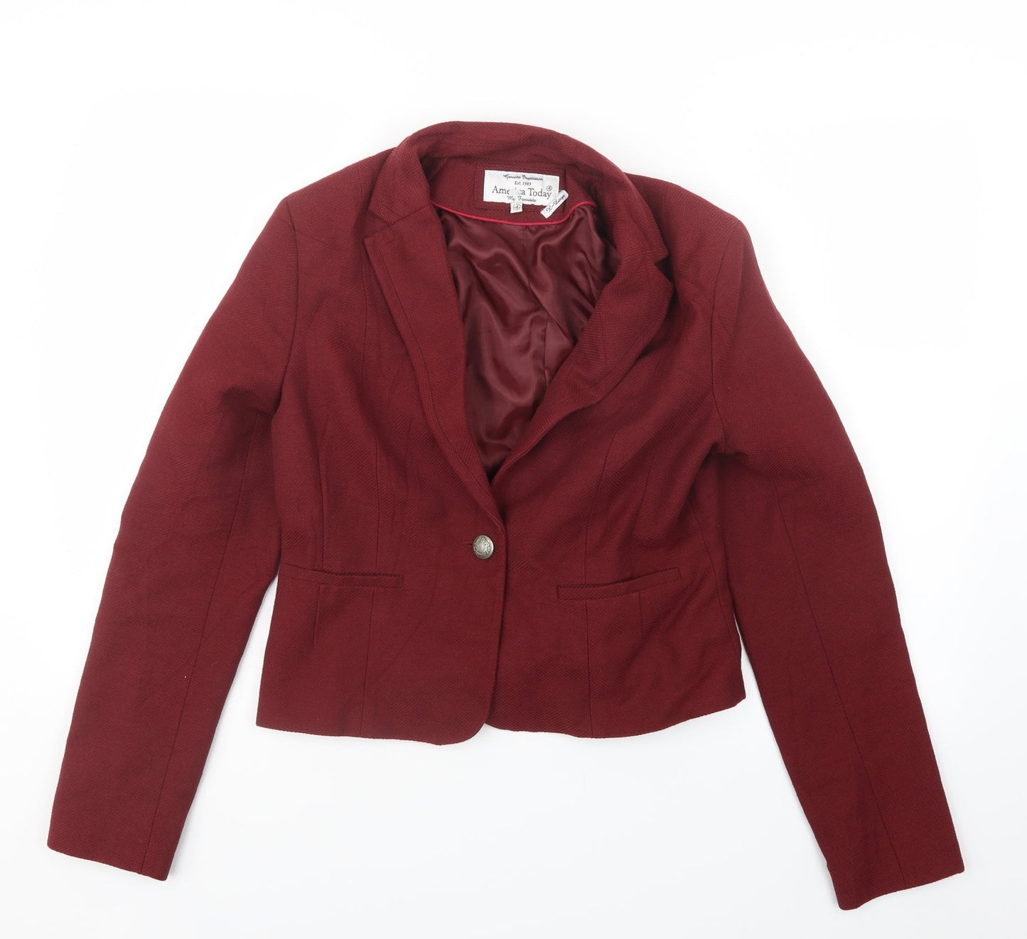 America Today Womens Red   Jacket Blazer Size XL