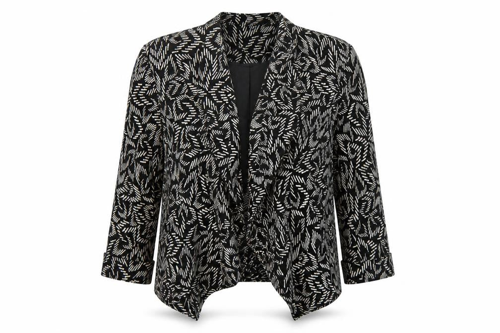 Principles Womens Black Geometric  Jacket  Size 8
