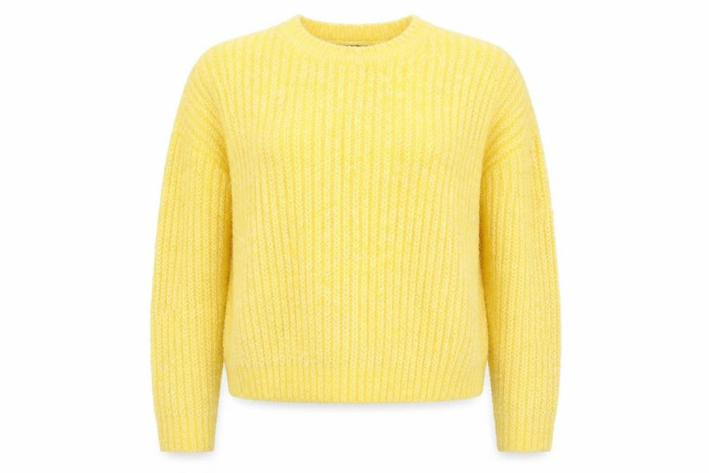 New Look Womens Yellow  Knit Pullover Jumper Size M