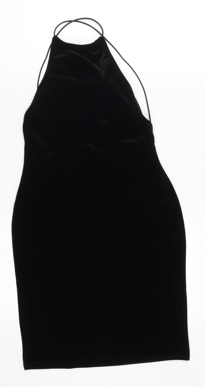 Additional front view of Missguided women’s black mini, size UK 8