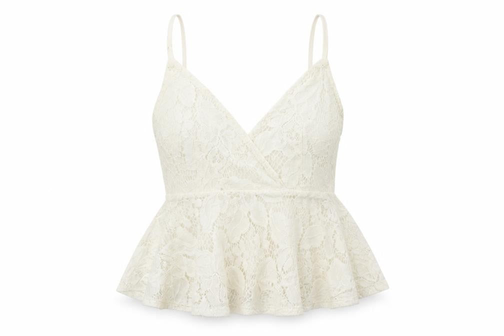 Wyldr Womens Ivory  Lace Basic Tank Size S