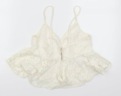 Wyldr Womens Ivory  Lace Basic Tank Size S