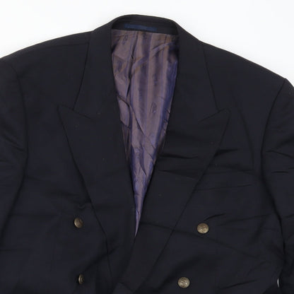 Close-up detail of Principles men’s blue jacket suit jacket, size 42