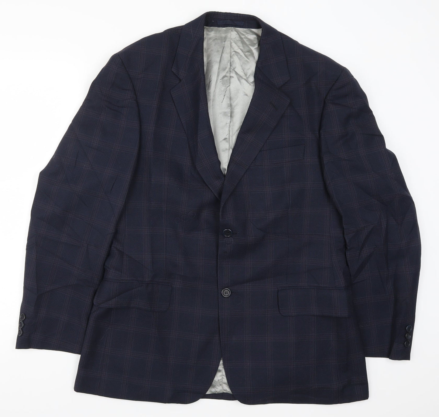 Gurteen Mens Blue Check  Jacket Suit Jacket Size 40