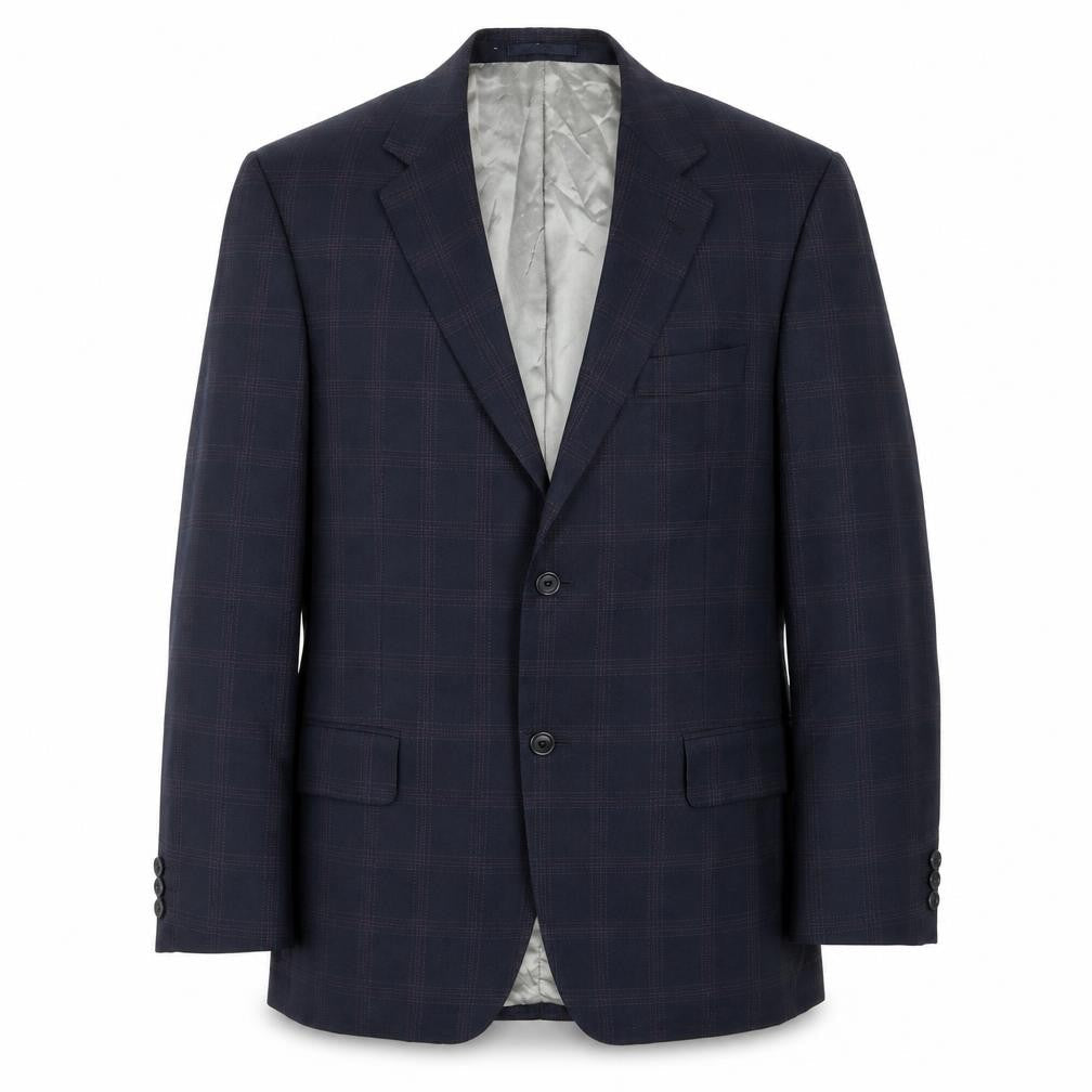 Gurteen Mens Blue Check  Jacket Suit Jacket Size 40