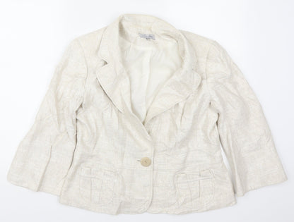 J Taylor Womens Beige   Jacket  Size 16