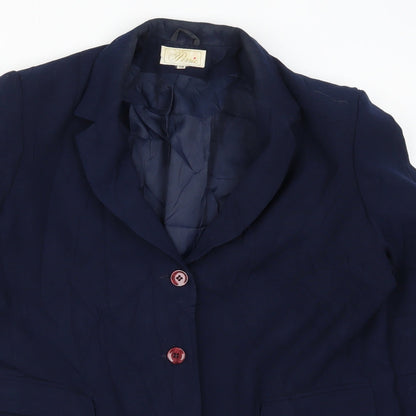 Perrie Womens Blue   Jacket Suit Jacket Size 16