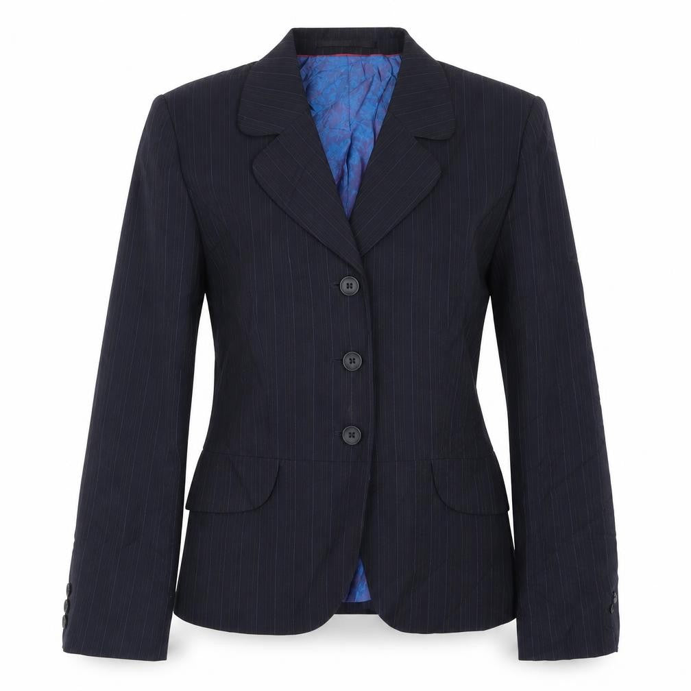 Wardrobes Womens Blue Striped  Jacket Suit Jacket Size 10
