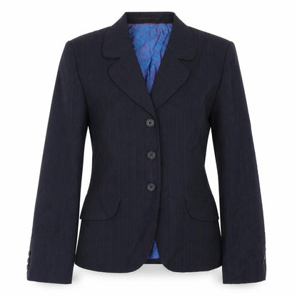 Wardrobes Womens Blue Striped  Jacket Suit Jacket Size 10