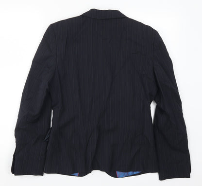 Wardrobes Womens Blue Striped  Jacket Suit Jacket Size 10