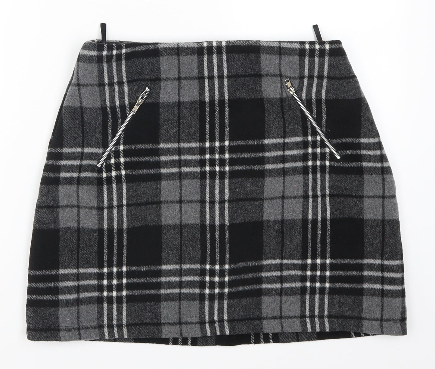 Select Womens Grey Check  Mini Skirt Size 12