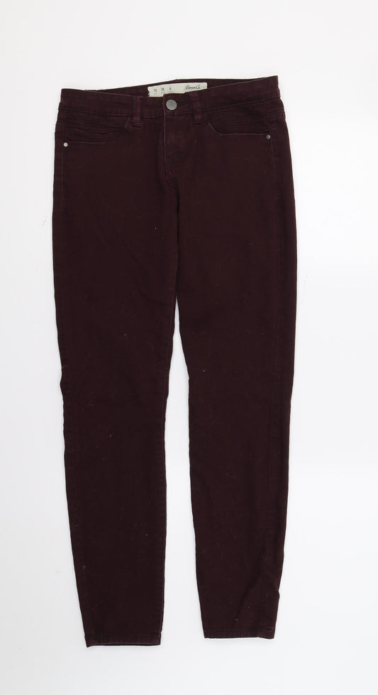 DenimCo Womens Purple  Denim Skinny Jeans Size 10 L28 in