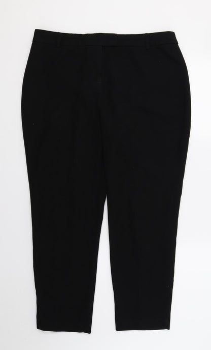 Additional front view of Papaya women’s black trousers, size UK 14, 26-inch leg