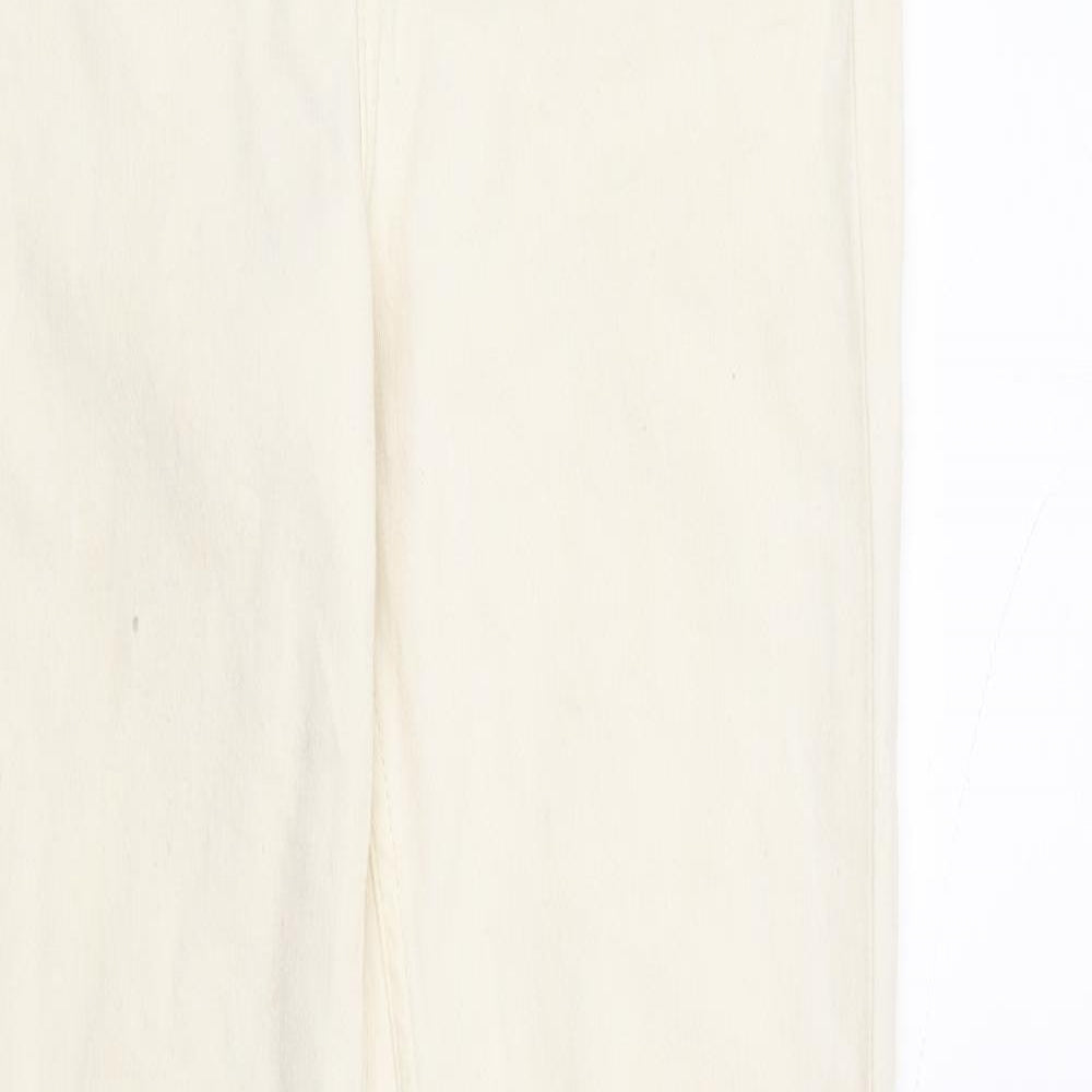 DenimCo Womens Ivory  Denim Straight Jeans Size 8 L30 in