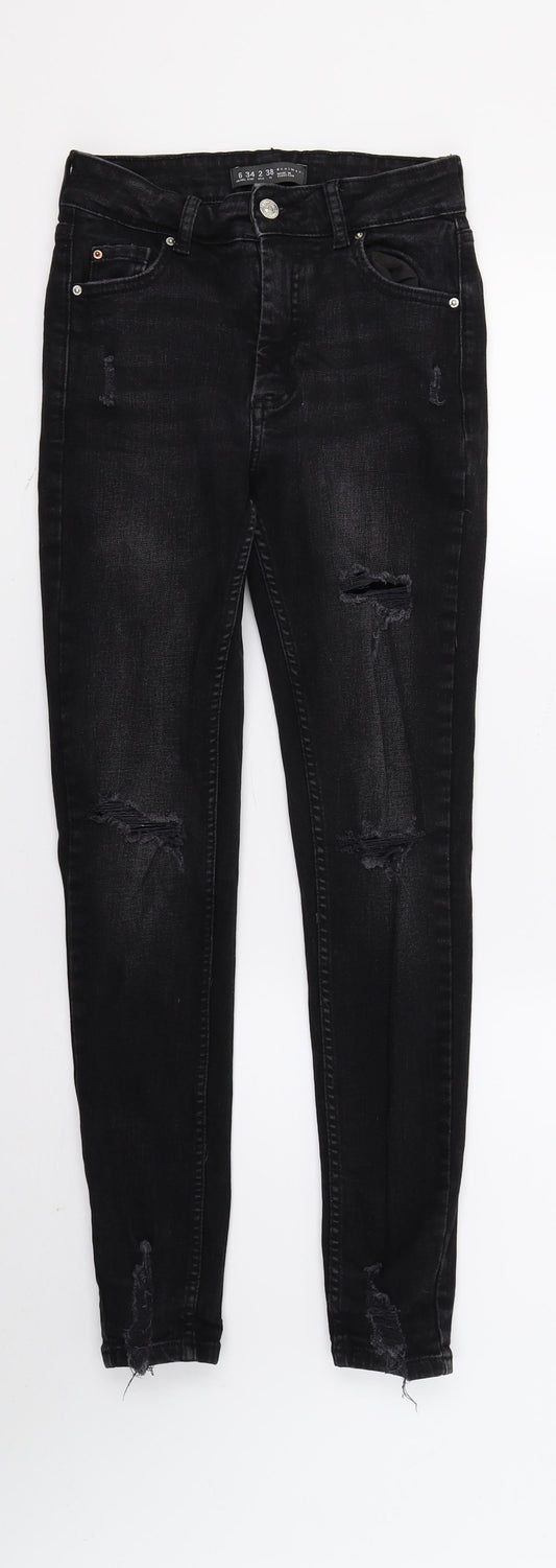 DenimCo Womens Black  Denim Skinny Jeans Size 6 L27 in