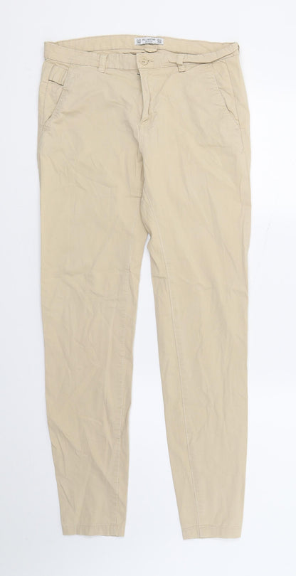 Pull&Bear Womens Beige   Chino Trousers Size 8 L28 in