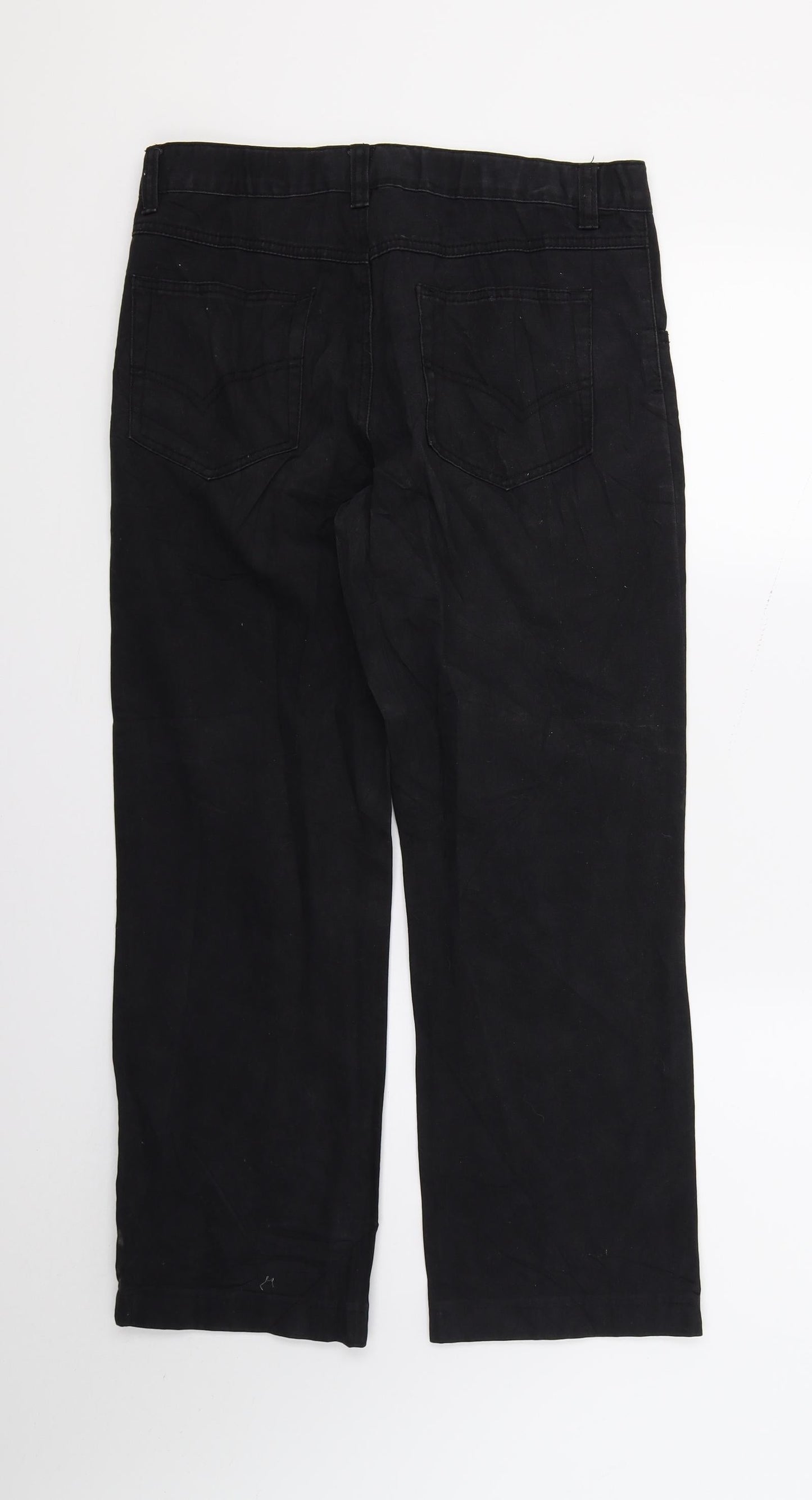 Lemmi Mens Black  Denim Straight Jeans  L26 in