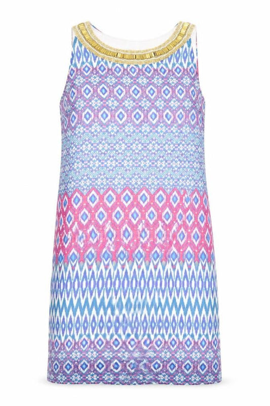 Whisper Womens Blue Batik  A-Line  Size M