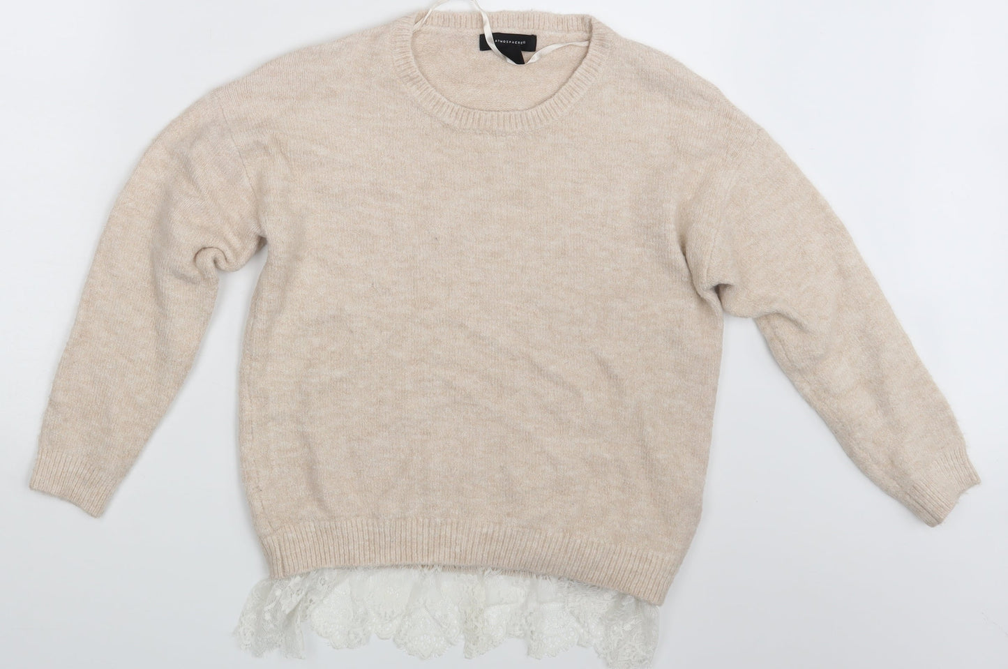Atmosphere Womens Beige Floral  Pullover Jumper Size 10