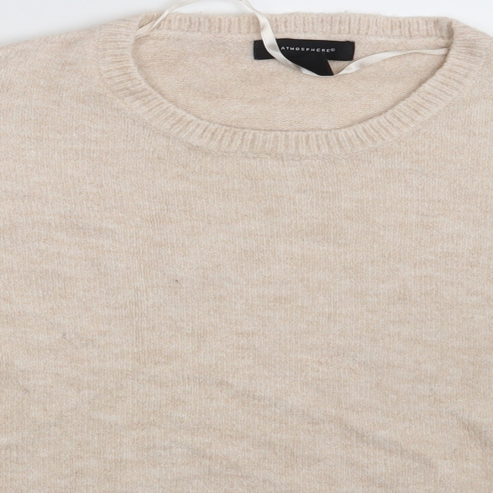 Atmosphere Womens Beige Floral  Pullover Jumper Size 10