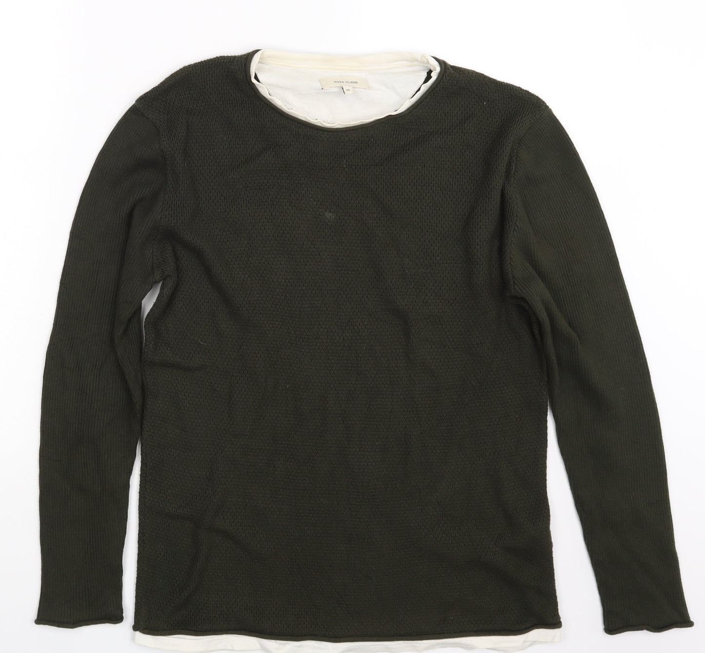 River Island Mens Green   Pullover Sweatshirt Size M