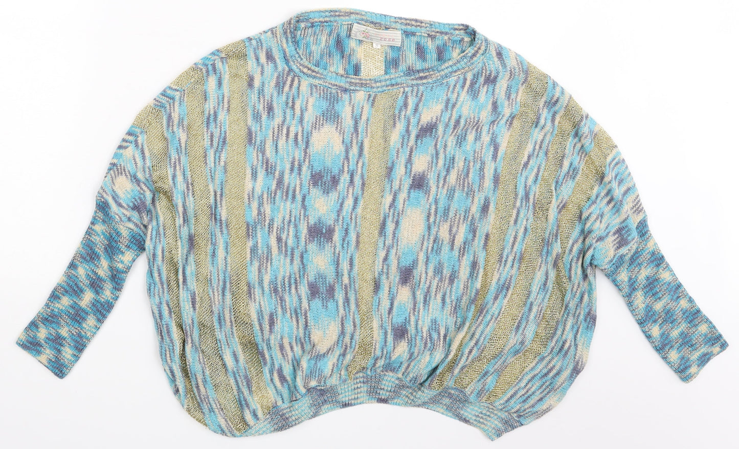 CAMEO ROSE Womens Multicoloured Striped  Pullover Jumper Size S