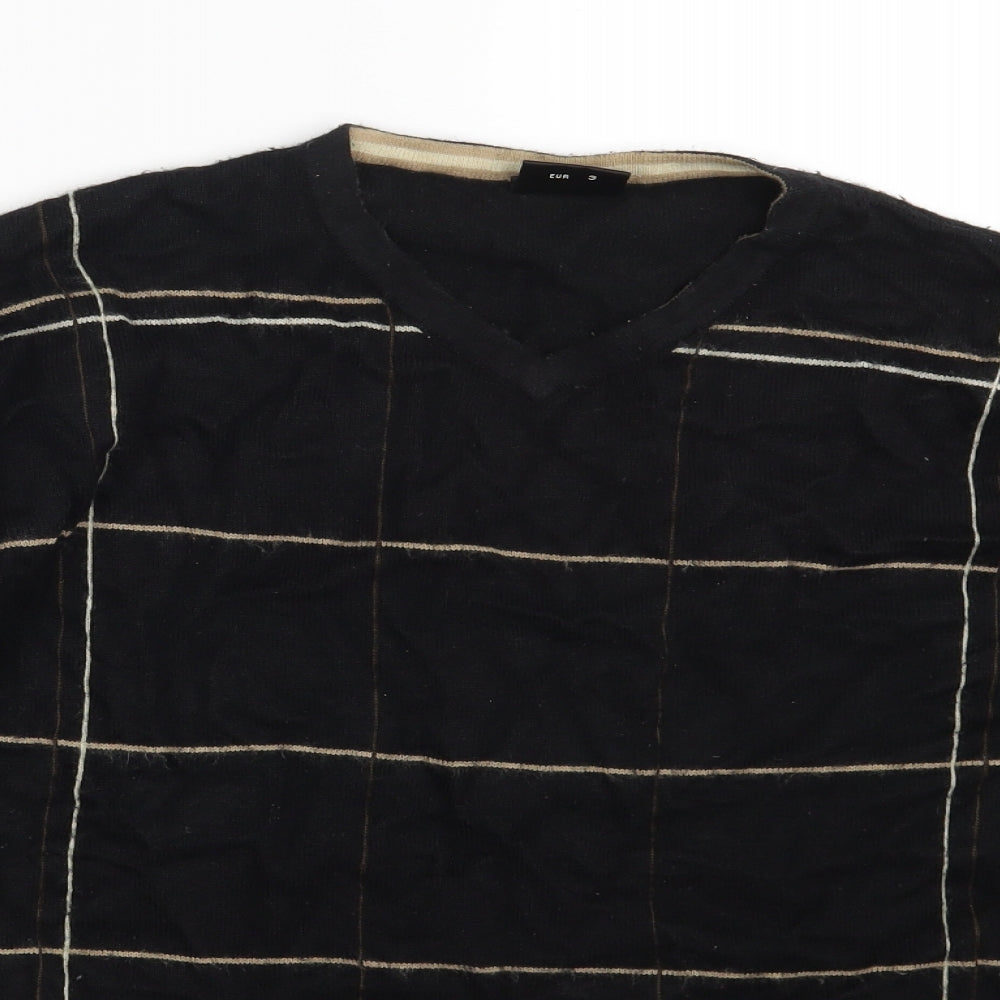 NEXT Mens Black Check  Pullover Sweatshirt Size M