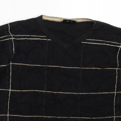 Next Mens Black Check  Pullover Sweatshirt Size M