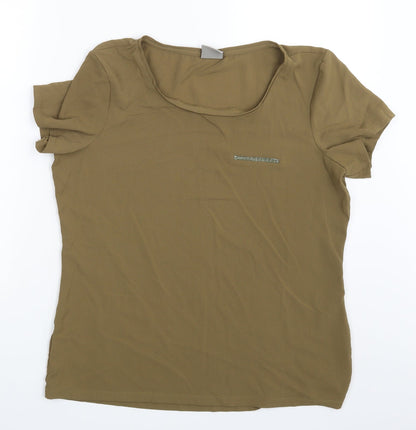 Additional front view of Vera Moda women’s green basic blouse, size L