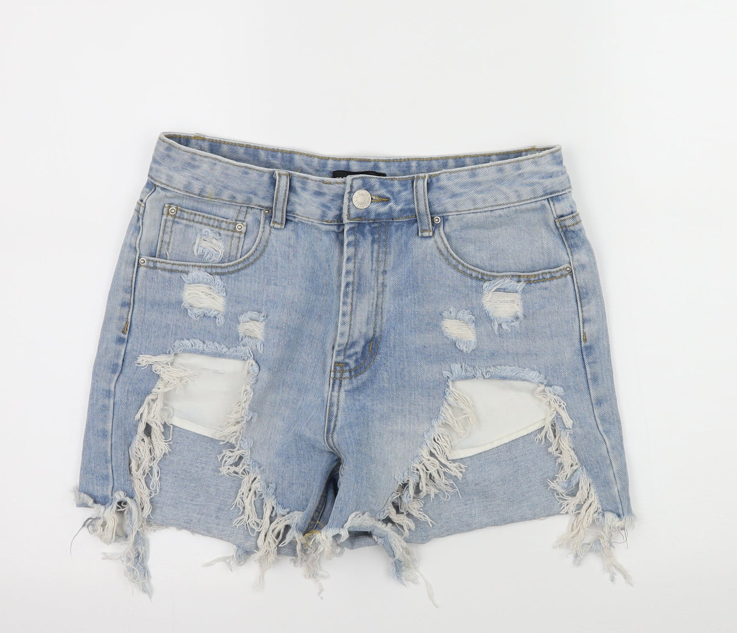 Momokrom Womens Blue  Denim Hot Pants Shorts Size 10 - Distressed