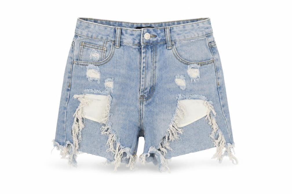 Momokrom Womens Blue  Denim Hot Pants Shorts Size 10 - Distressed