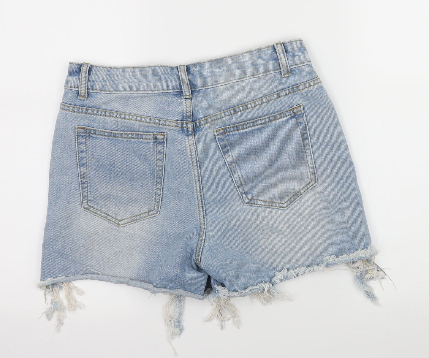 Momokrom Womens Blue  Denim Hot Pants Shorts Size 10 - Distressed