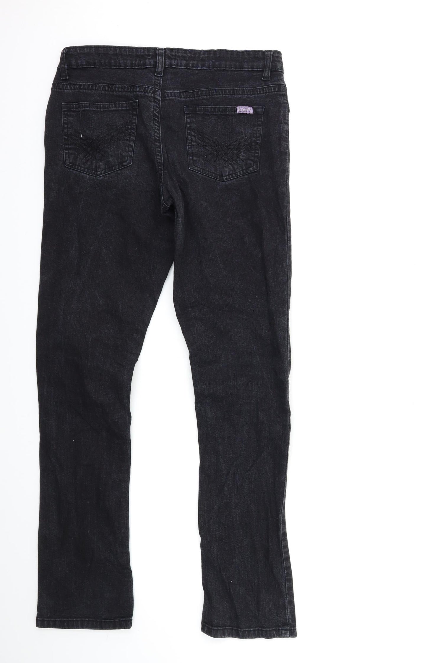 Easy Womens Black  Denim Straight Jeans Size S L31 in