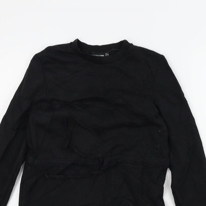 PRETTYLITTLETHING Womens Black Colourblock  A-Line  Size 6