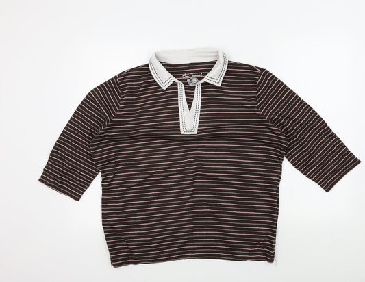 BM casual Womens Brown Striped  Pullover Jumper Size L