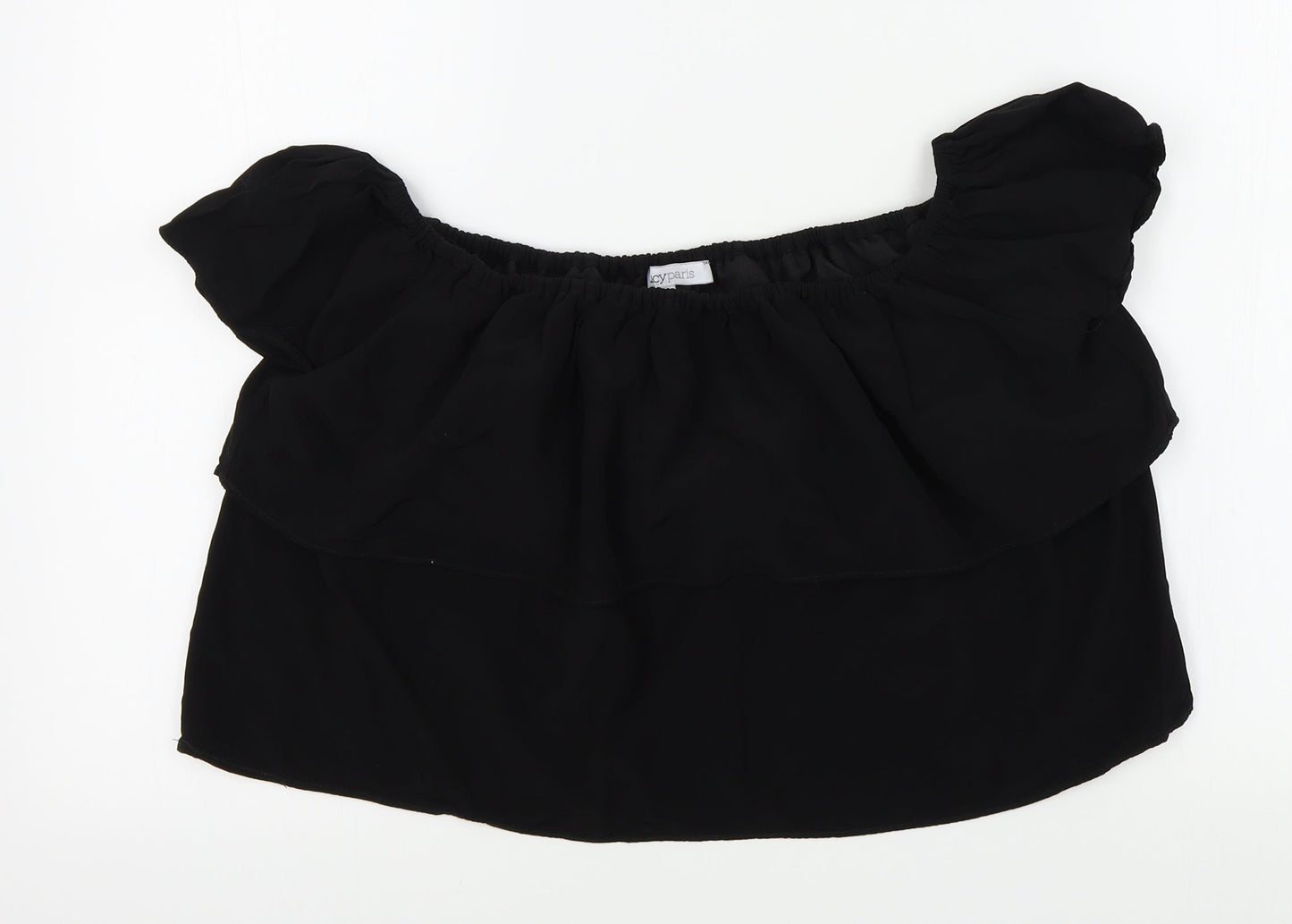 Lucy Paris Womens Black Colourblock  Basic Blouse Size M