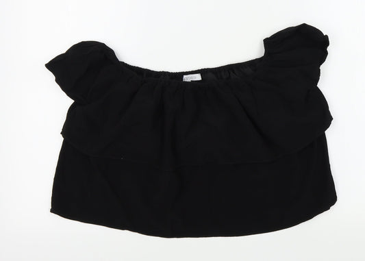 Lucy Paris Womens Black Colourblock  Basic Blouse Size M
