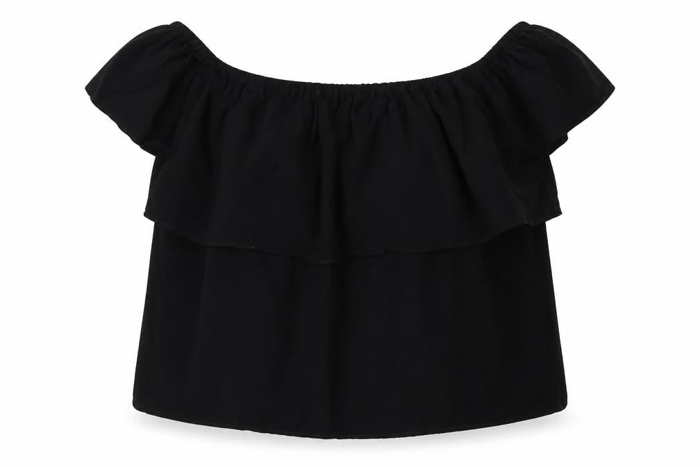 Lucy Paris Womens Black Colourblock  Basic Blouse Size M