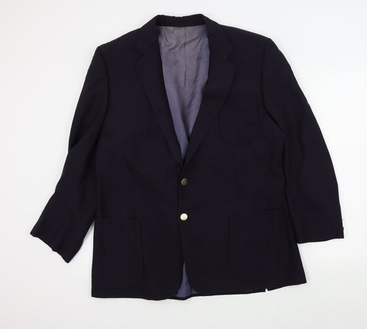 Preworn Mens Blue   Jacket Suit Jacket Size 46