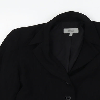 Marks & Spencer Womens Black Striped  Jacket  Size 8