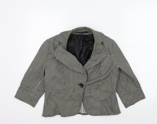 charlise Womens Black Striped  Jacket  Size 42