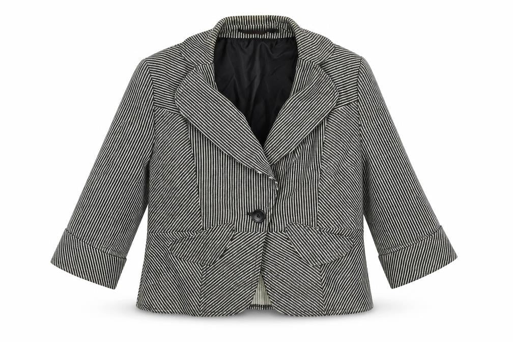 charlise Womens Black Striped  Jacket  Size 42