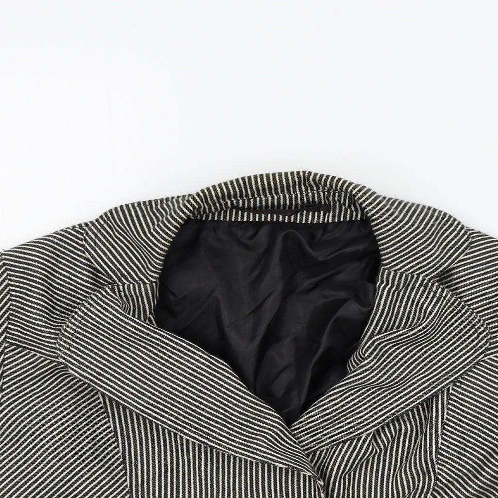 charlise Womens Black Striped  Jacket  Size 42