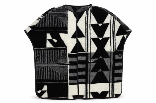Marks & Spencer Womens Black Geometric  Jacket Poncho Size 10