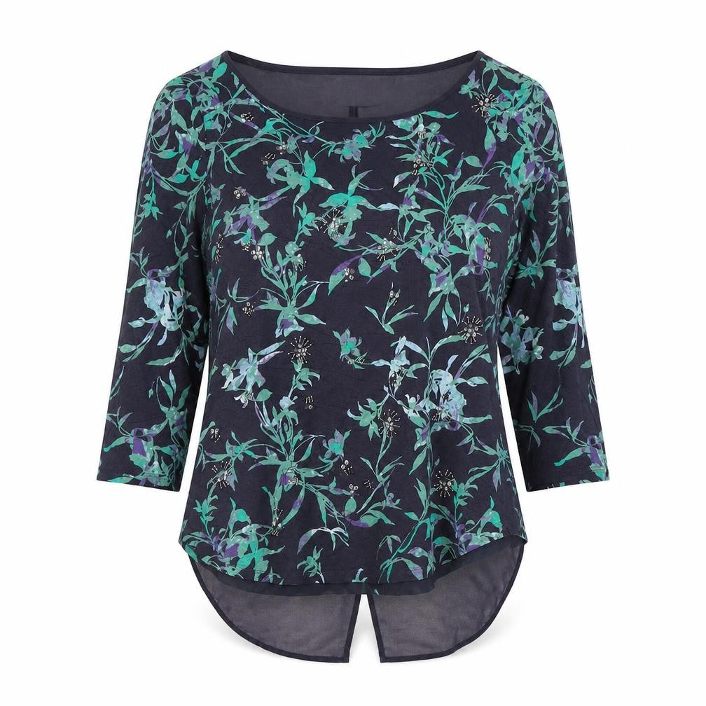 Marks & Spencer Womens Blue Floral  Pullover Jumper Size 14