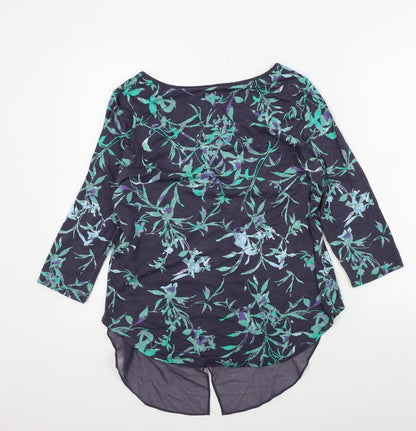 Marks & Spencer Womens Blue Floral  Pullover Jumper Size 14