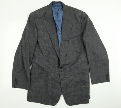 Preworn Mens Grey Striped  Jacket Blazer Size 40