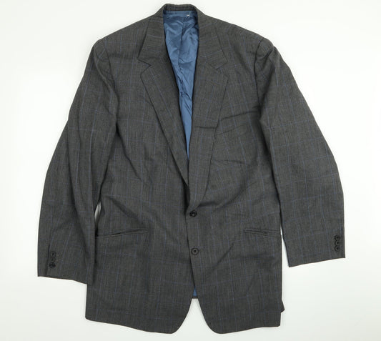 Preworn Mens Grey Striped  Jacket Blazer Size 40