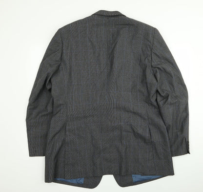 Preworn Mens Grey Striped  Jacket Blazer Size 40