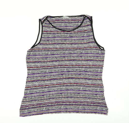 M&S Womens Multicoloured Geometric  Basic Tank Size 16